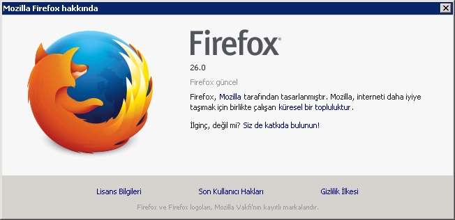 Mozilla Firefox v26.0 Türkçe (Win/Mac/Linux)